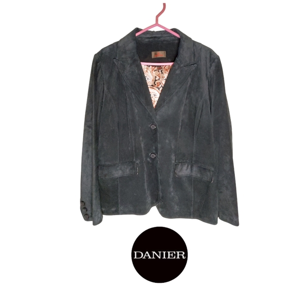Danier Jackets & Blazers - Danier Black Leather Plus Size Suede Jacket